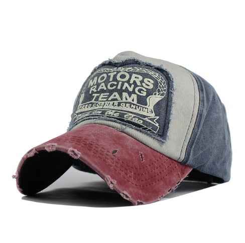 Cotton Baseball Caps for Men & Women - Trendy Hip Hop Style in Vibrant Multicolor Red Navy