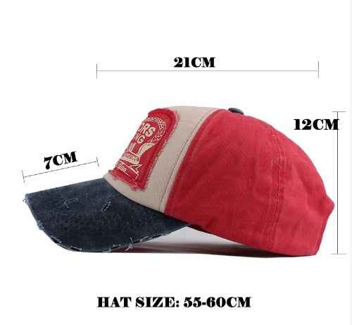 Cotton Baseball Caps for Men & Women - Trendy Hip Hop Style in Vibrant Multicolor