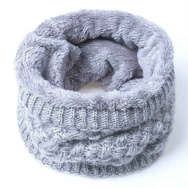 Cotton Collar Warm Scarf Women Clothing Grey