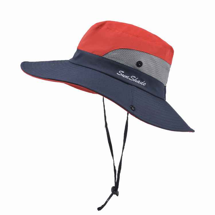 Couple Adventure Sun Hats - Stylish Fisherman Hats for Travel & Hiking Red M
