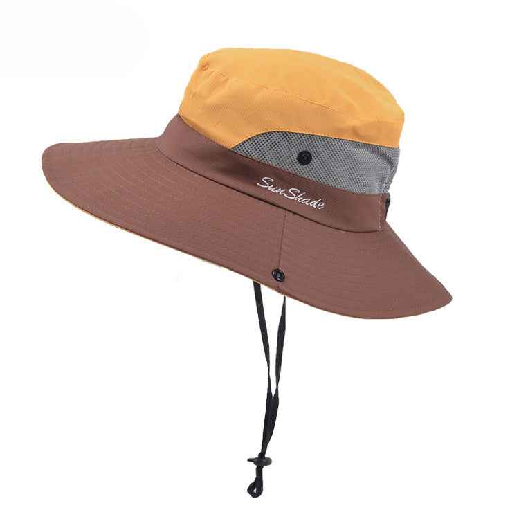 Couple Adventure Sun Hats - Stylish Fisherman Hats for Travel & Hiking Yellow M