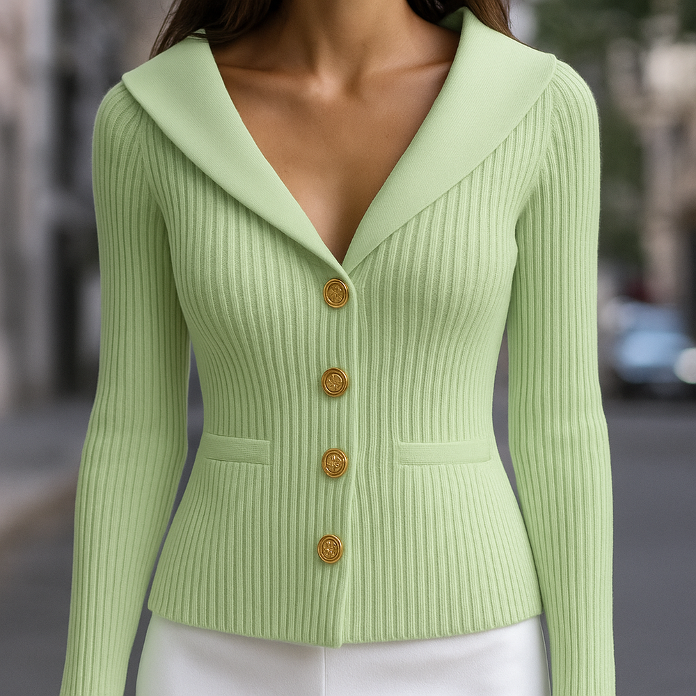 Cozy Chunky Knit Cardigan for Women Green