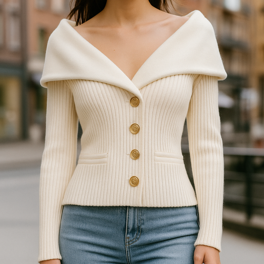 Women's Chunky Knit Ribbed Cotton Button Front Cardigan Sweater White