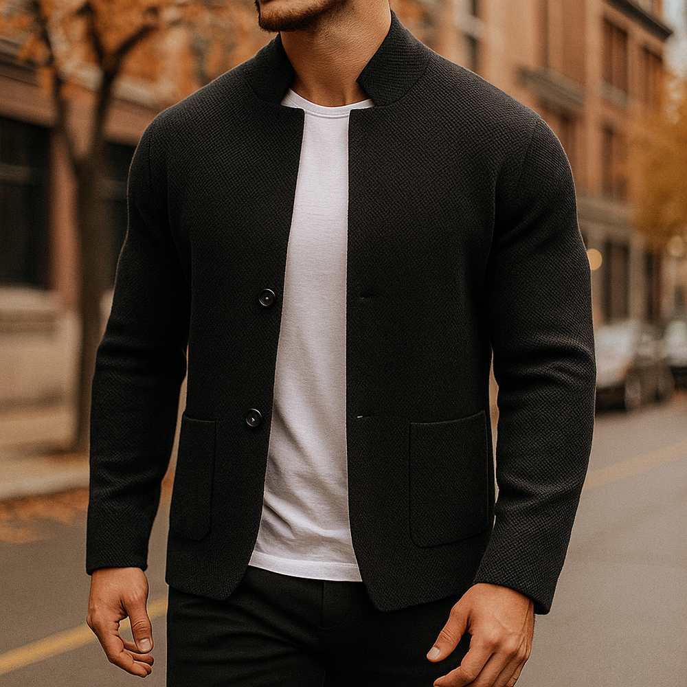 Cozy Chunky Knitted Wool Cardigan Black