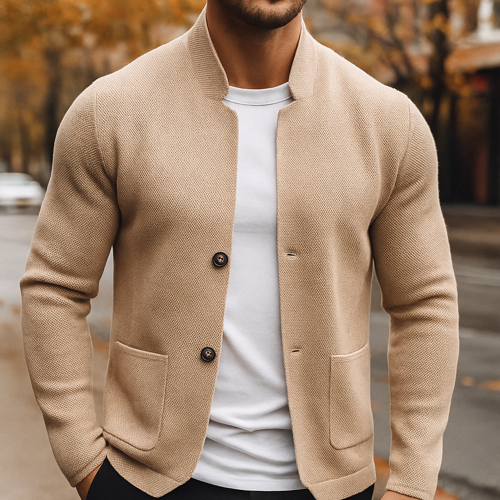 Cozy Chunky Knitted Wool Cardigan Beige