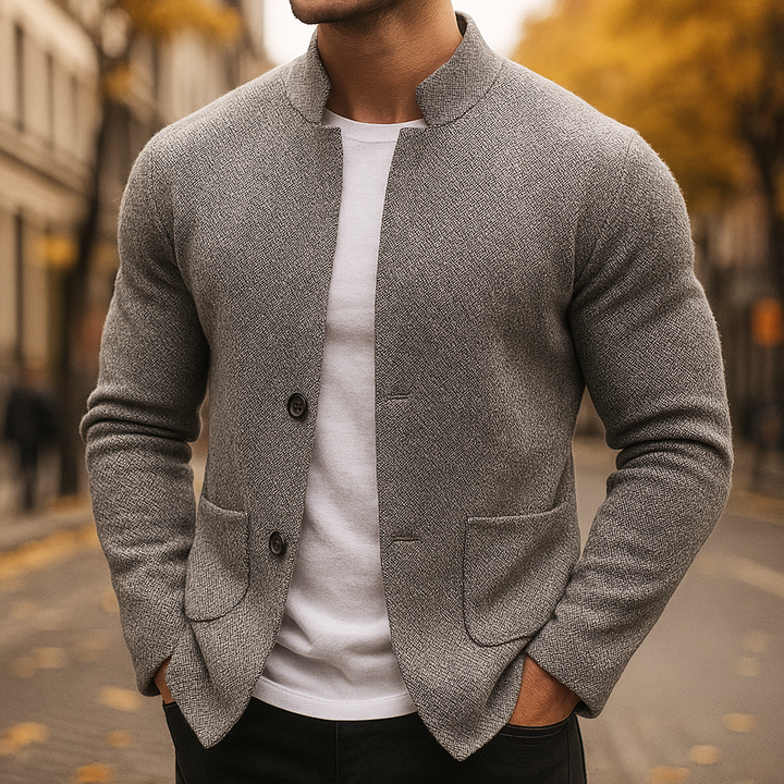 Cozy Chunky Knitted Wool Cardigan Grey