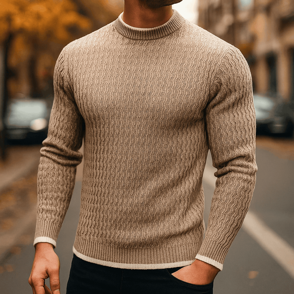 Cozy Hand-Knitted Merino Wool Sweater for Ultimate Warmth Beige