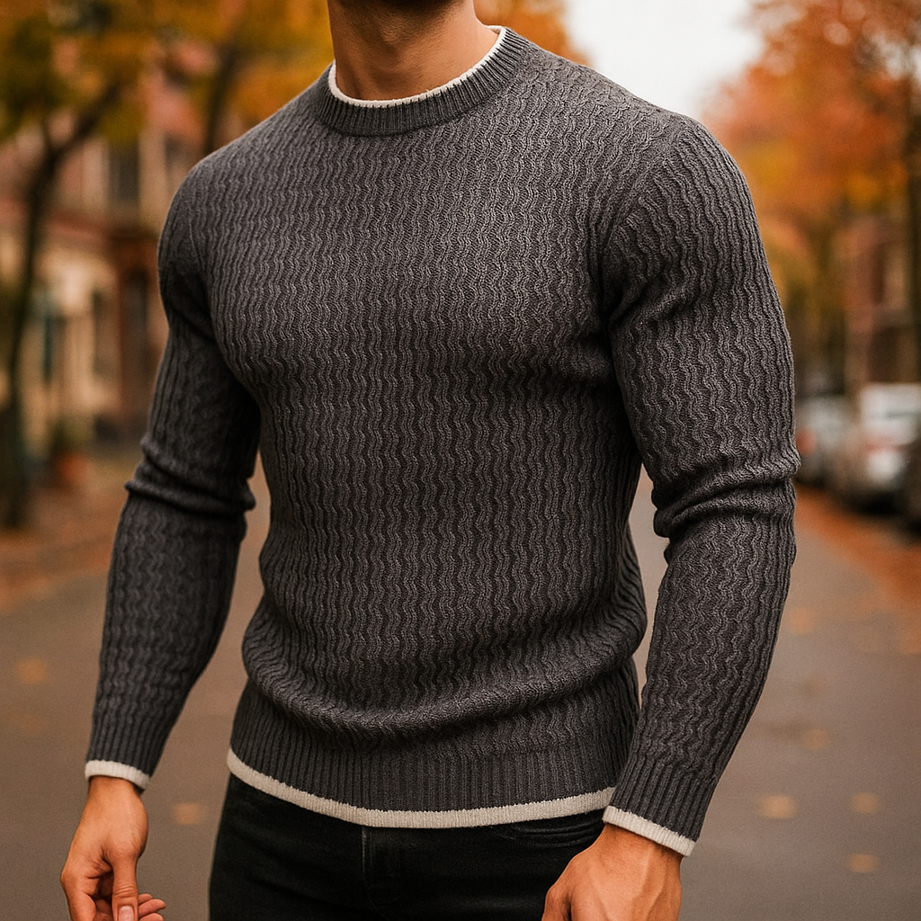 Cozy Hand-Knitted Merino Wool Sweater for Ultimate Warmth Dark Grey