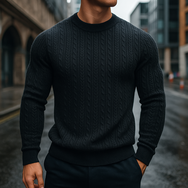 Cozy Handcrafted Knitted Wool Sweater for Ultimate Warmth Dark Grey