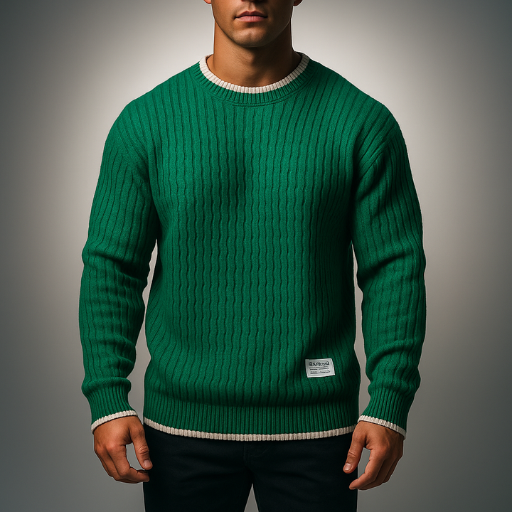 Cozy Knit Sweater for Men Green