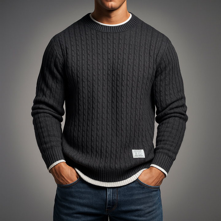 Cozy Knit Sweater for Men Gray