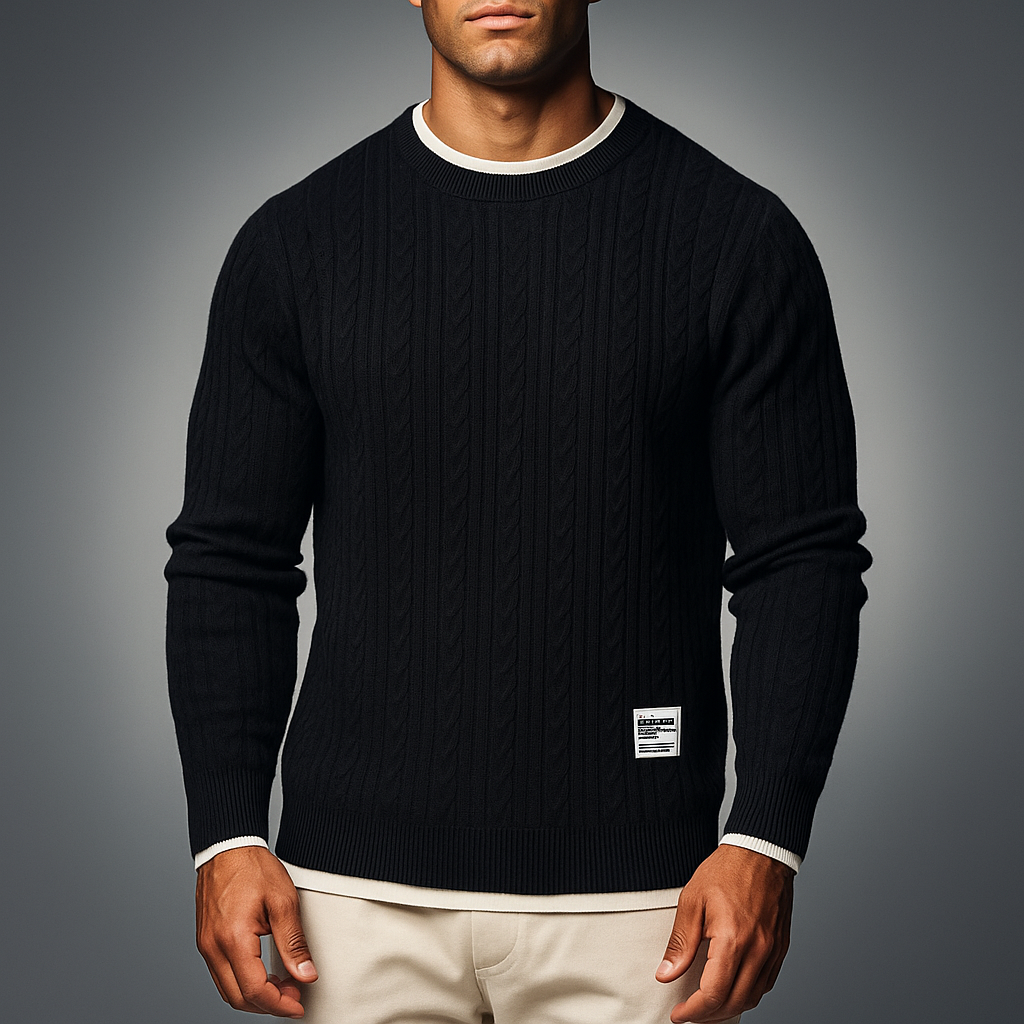 Cozy Knit Sweater for Men Black