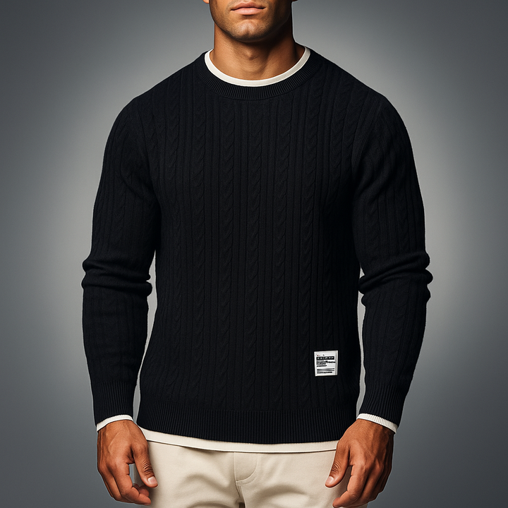 Cozy Knit Sweater for Men Black