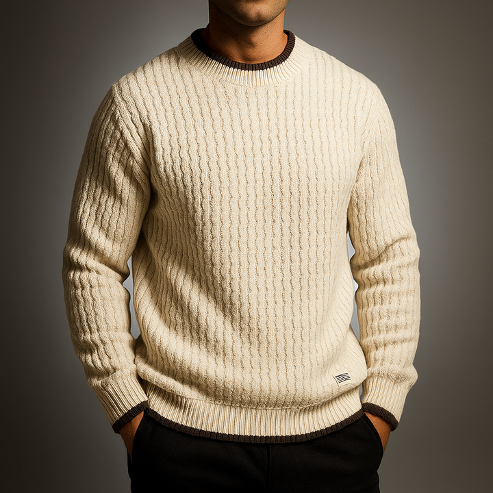 Cozy Knit Sweater for Men Khaki