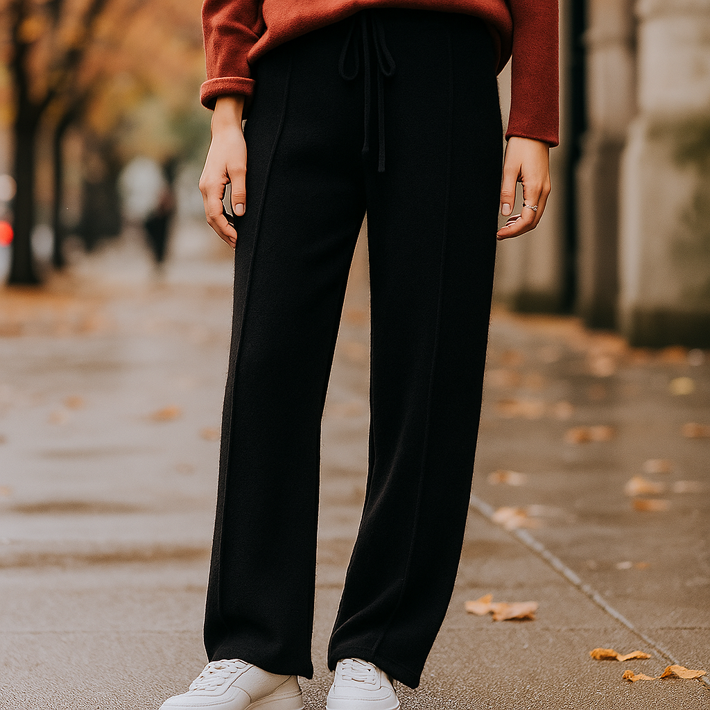 Cozy Luxe Knitted Pants Black