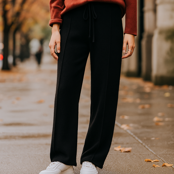 Cozy Luxe Knitted Pants Black