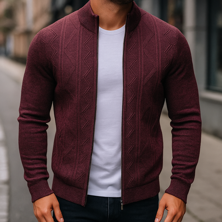 Cozy Oversized Knitted Cardigan Burgundy