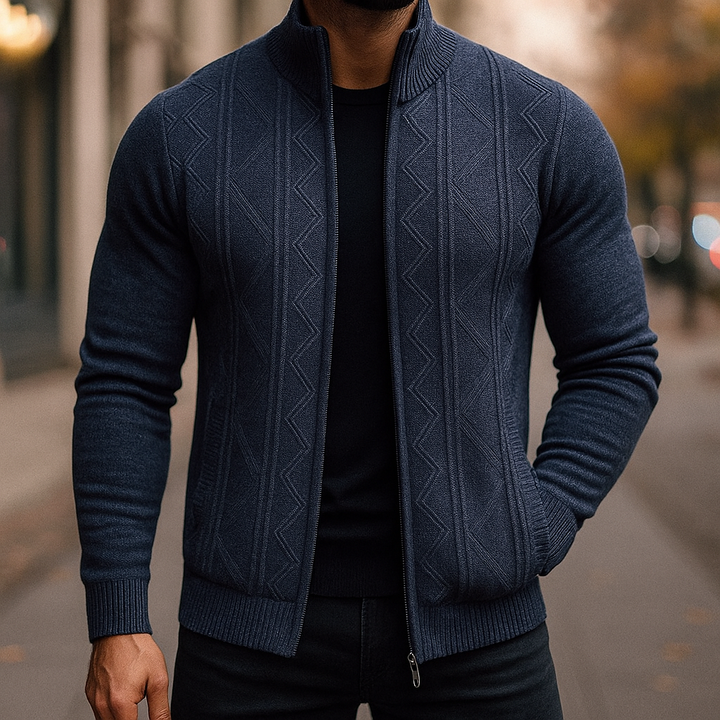 Cozy Oversized Knitted Cardigan Navy Blue
