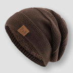 Men's Relaxed Fit Ribbed Sweater Winter Essential Knitwear Brown One size