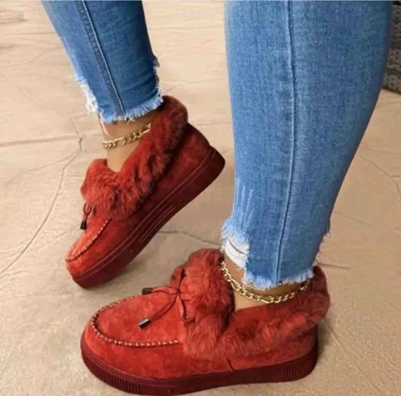 Cozy & Stylish Women's Winter Boots – Warm Comfort for Cold Days Red