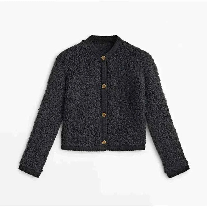 Cozy Women's Teddy Coat - Modern and Comfortable Black