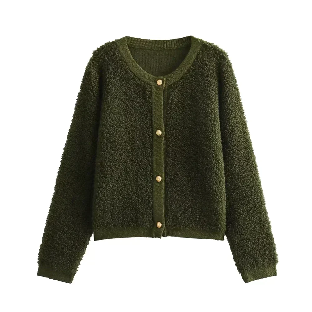 Cozy Women's Teddy Coat - Modern and Comfortable Green