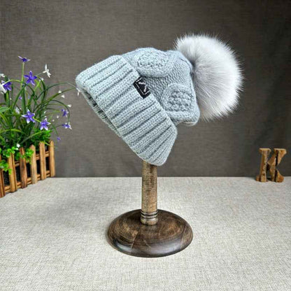 Wool Knit Beanie Beige Sky Blue Black Brown Green Orange Sky Blue