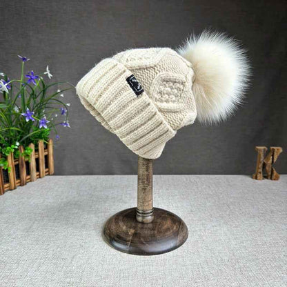 Wool Knit Beanie Beige Sky Blue Black Brown Green Orange Beige
