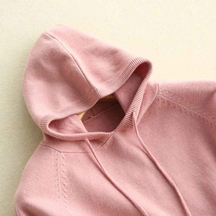 Women's Relaxed Fit Hoodie with Drawstring Hood and Ribbed Cuffs