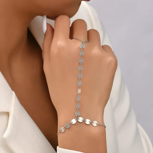 Elicia | Women's Gold Bracelet with Ring - Elegant Adjustable Design 11