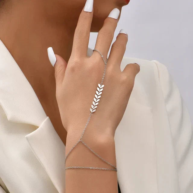 Elicia | Women's Gold Bracelet with Ring - Elegant Adjustable Design 10