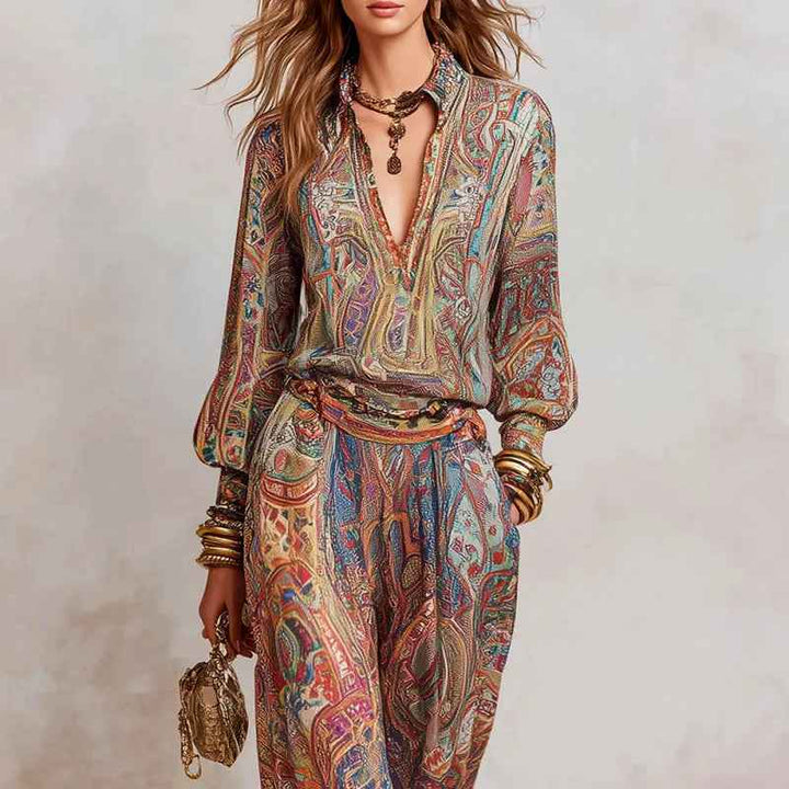 Crystal | Women's Paisley Blouse Set