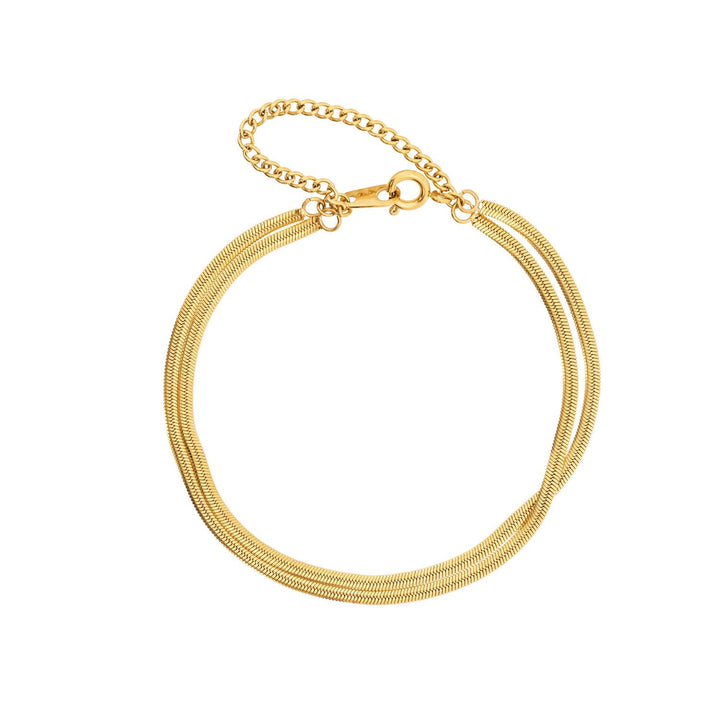 Yesminne | Women's Double Bracelet – Gold Waterproof Stainless Steel