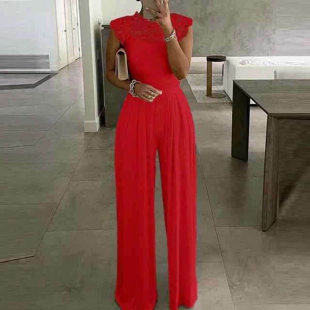 Women's Chic Jumpsuit for Evening Parties and Night Events Red