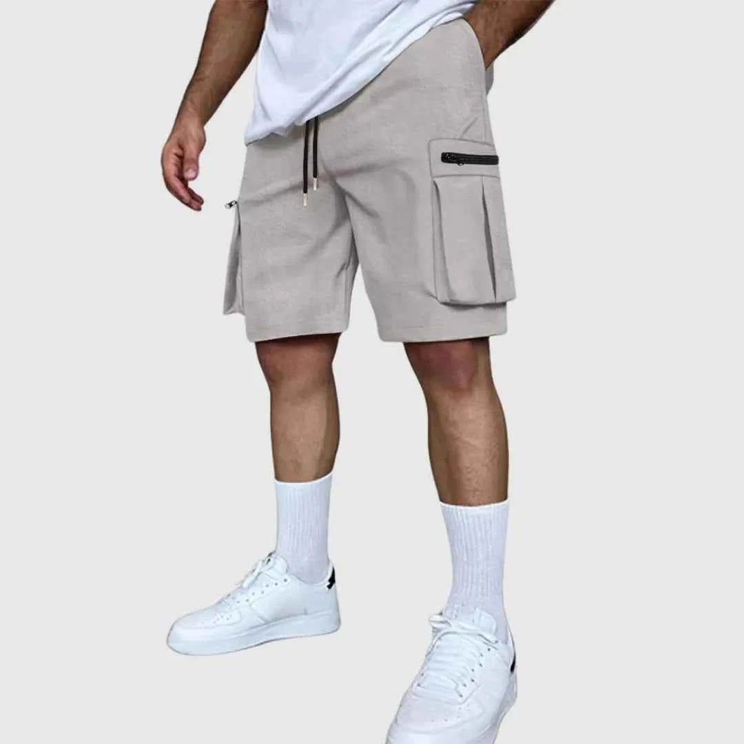 Men's Multi-Pocket Utility Cargo Shorts Beige