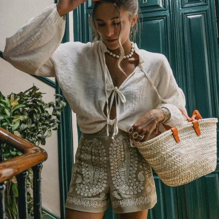 Comfortable Boho-Style Linen Women's Shorts