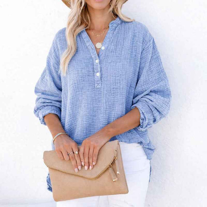 Women's Buttoned Henley Top