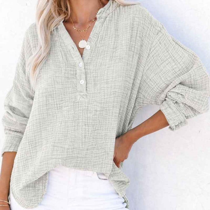 Women's Buttoned Henley Top