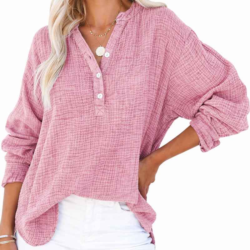 Women's Buttoned Henley Top