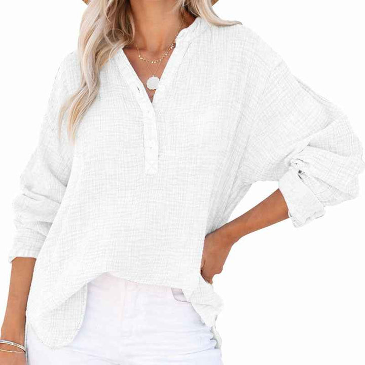 Women's Buttoned Henley Top