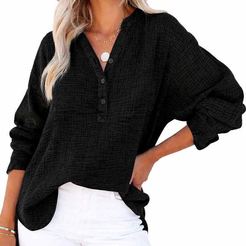 Women's Buttoned Henley Top