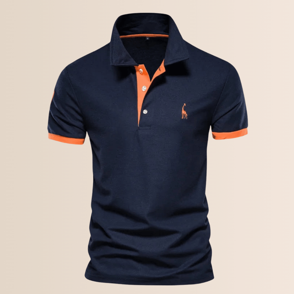 Men's Cotton Stand Collar Casual Polo Shirt