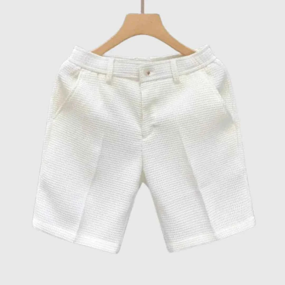 Men's Solid Color Cotton Shorts White