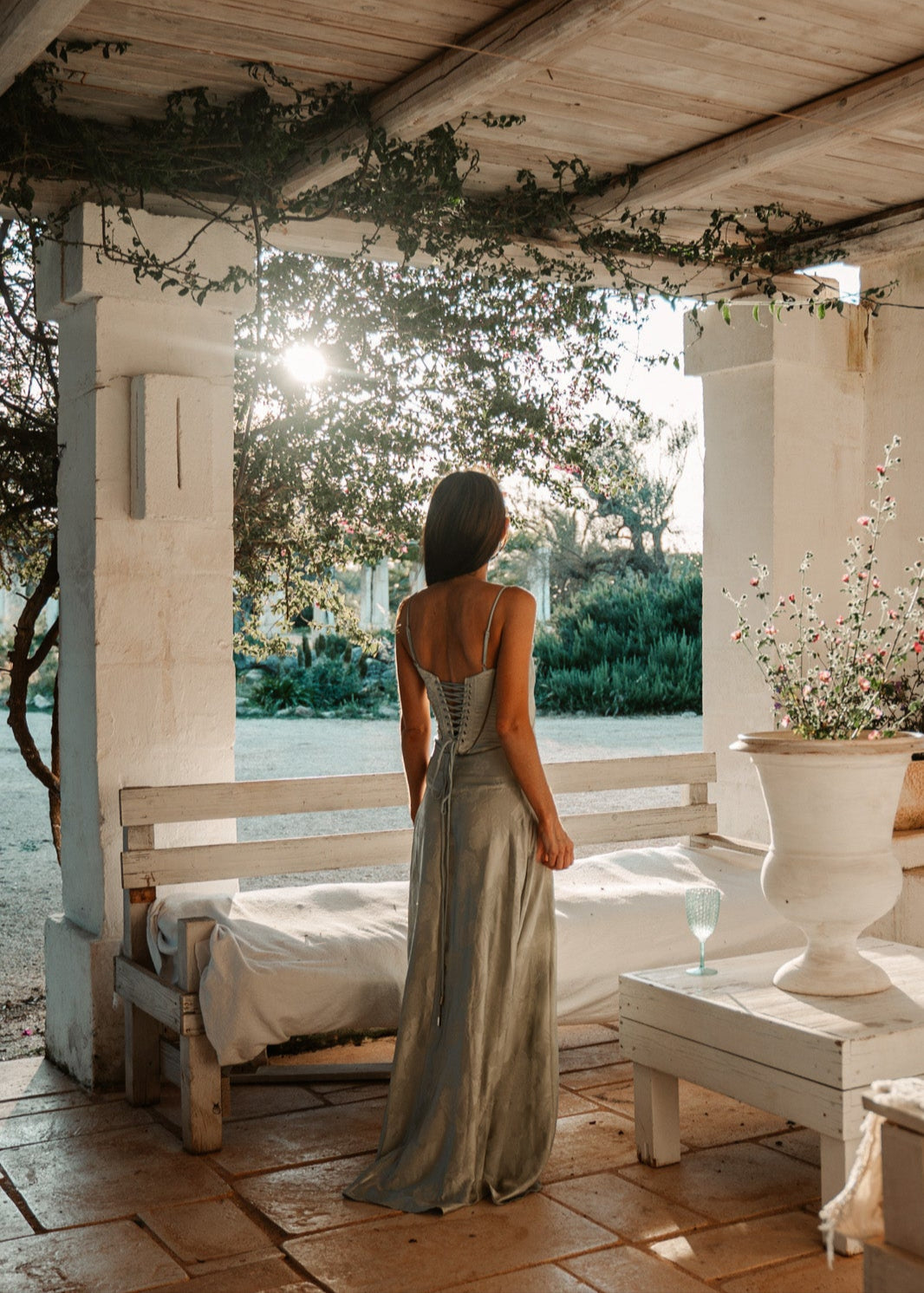 Gilda | Women's Elegant Floral Print Maxi Dress - Pistachio Green