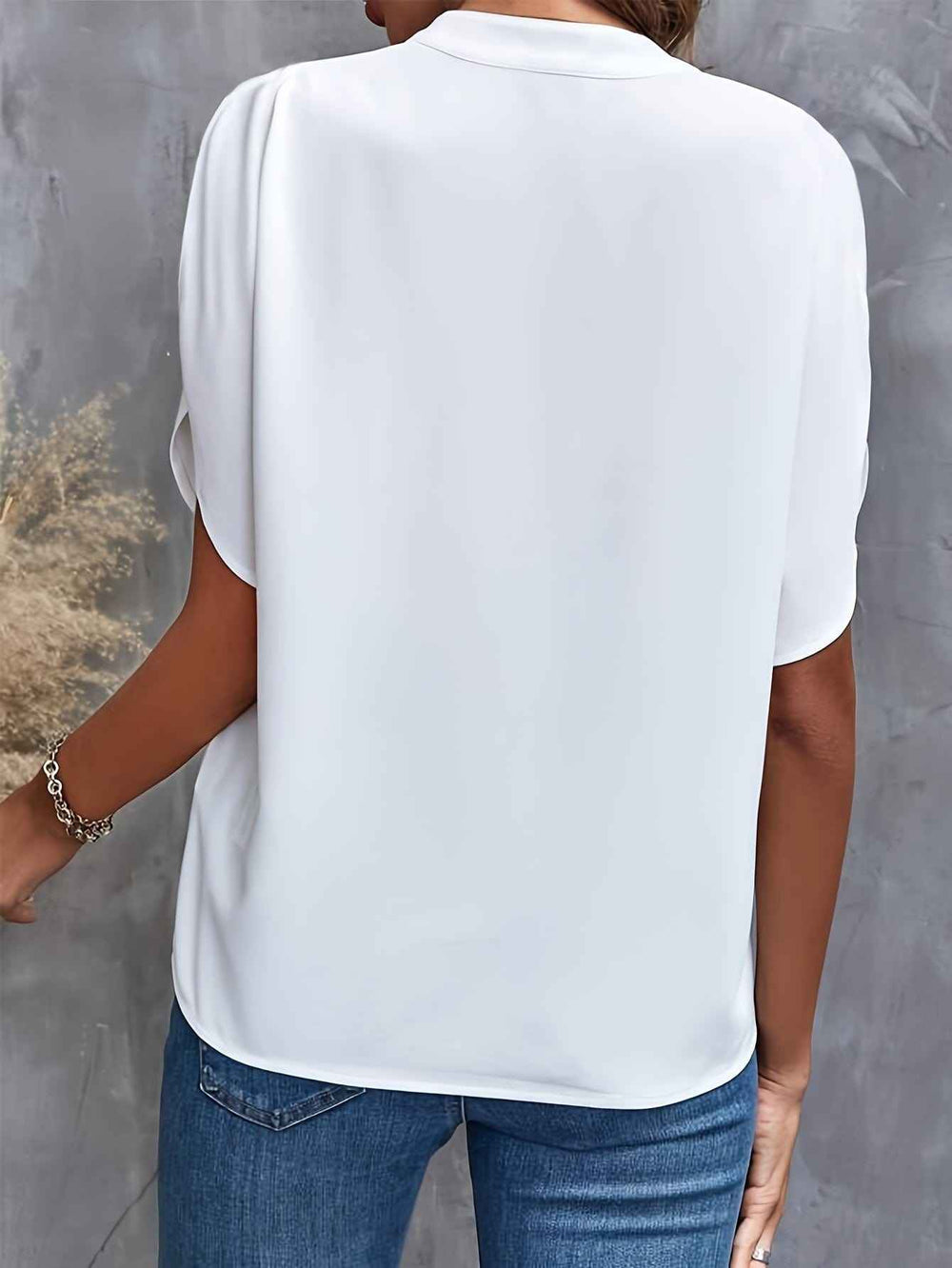 Women's Elegant Draped V-Neck Blouse