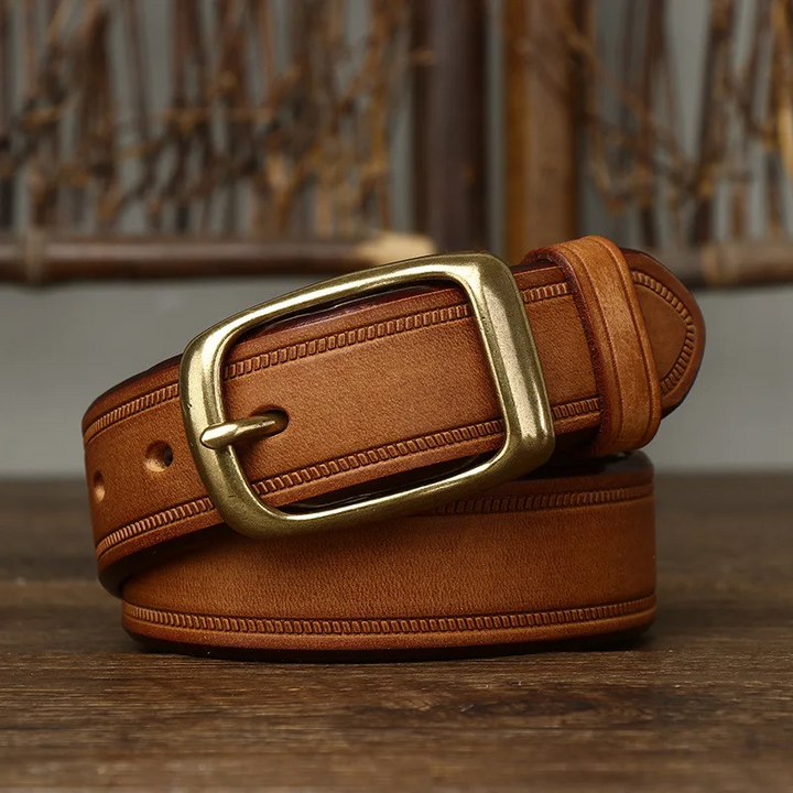 100% Genuine Cowhide Leather Belt Classic Brown