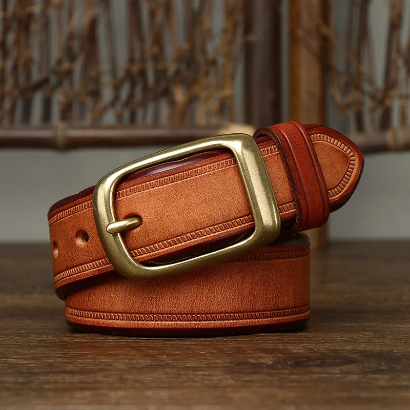 100% Genuine Cowhide Leather Belt Heritage Brown