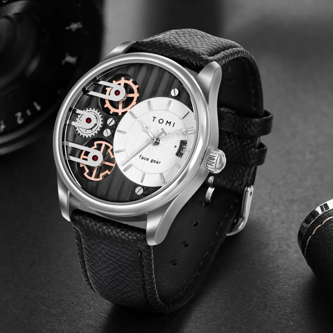Gearline Stylish Watch for Everyday Wear Silver Black