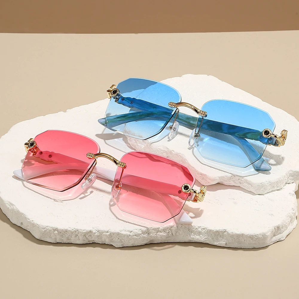 Rimless Fashion Sunglasses for Stylish Protection