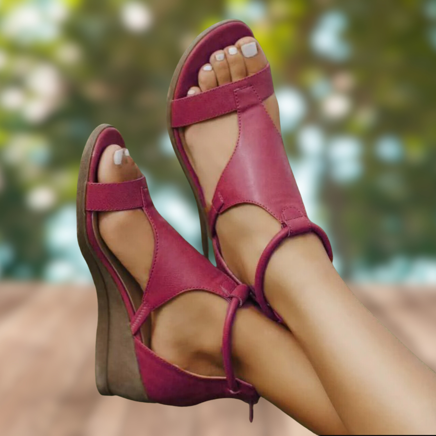 Women's Comfortable Vintage Sandals Wine Red
